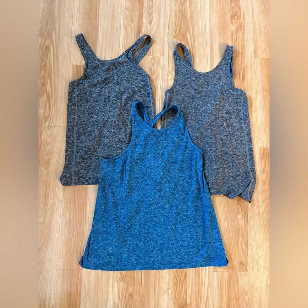 3 Beyond Yoga Women's Tank Tops - Blue and Gray